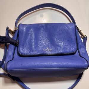 Kate Spade Blue Pebbled Leather Shoulder Bag